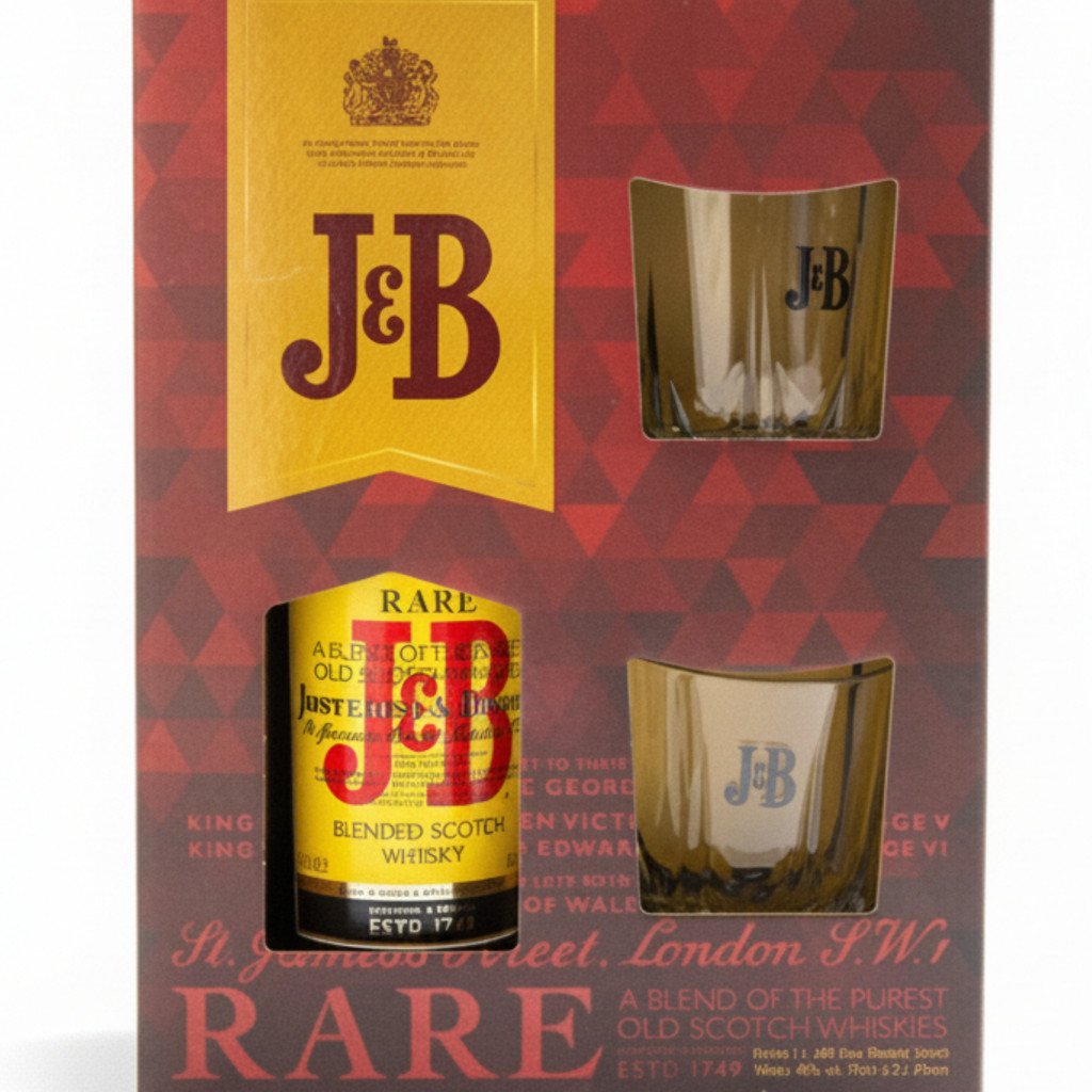 J&B Rare 0.7L + 2 Pahare